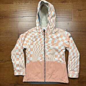 686 Snow Jacket Youth Girls S Pink Checker Body Warmer Ski Snowboard Winter Fall